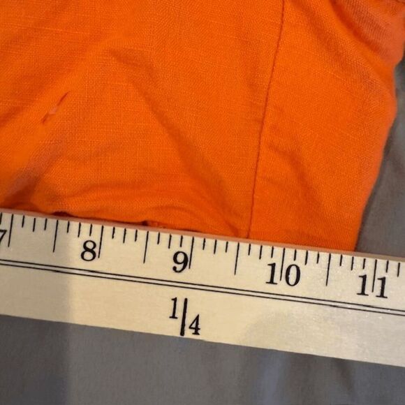 Banana Republic Rio Linen Blend Shorts Bright Mandarin Orange Size 0 - Picture 13 of 14